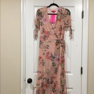 Betsey Johnson Pale Pink Wrap round Dress, Size 8